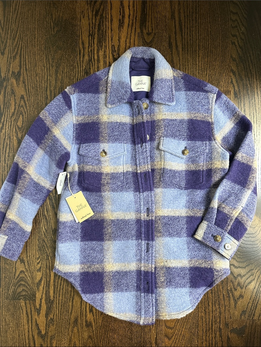 Wilfred Purple Plaid Button-Down Shacket